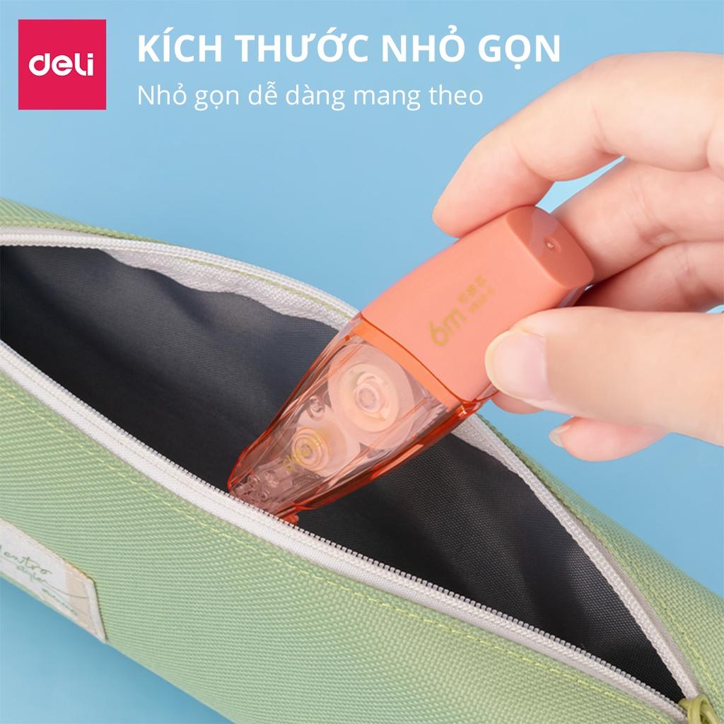 Bút Xóa Giấy Bút Xoá Keo Băng Xoá Cao Cấp Học Sinh Văn Phòng 6M Deli - Tiện Dụng Xoá Sạch - VR10-6