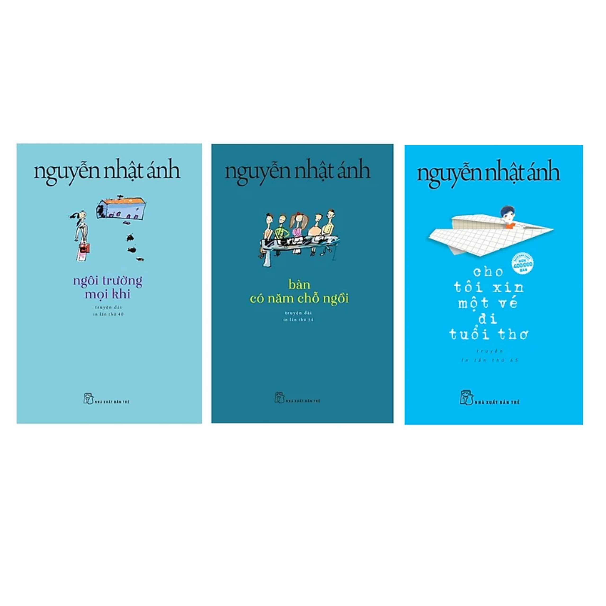 Combo Truyện Nguyễn Nhật Ánh: Cho Tôi Xin Một Vé Đi Tuổi Thơ + Ngôi Trường Mọi Khi + Bàn Có Năm Chỗ Ngồi  tặng Bookmark