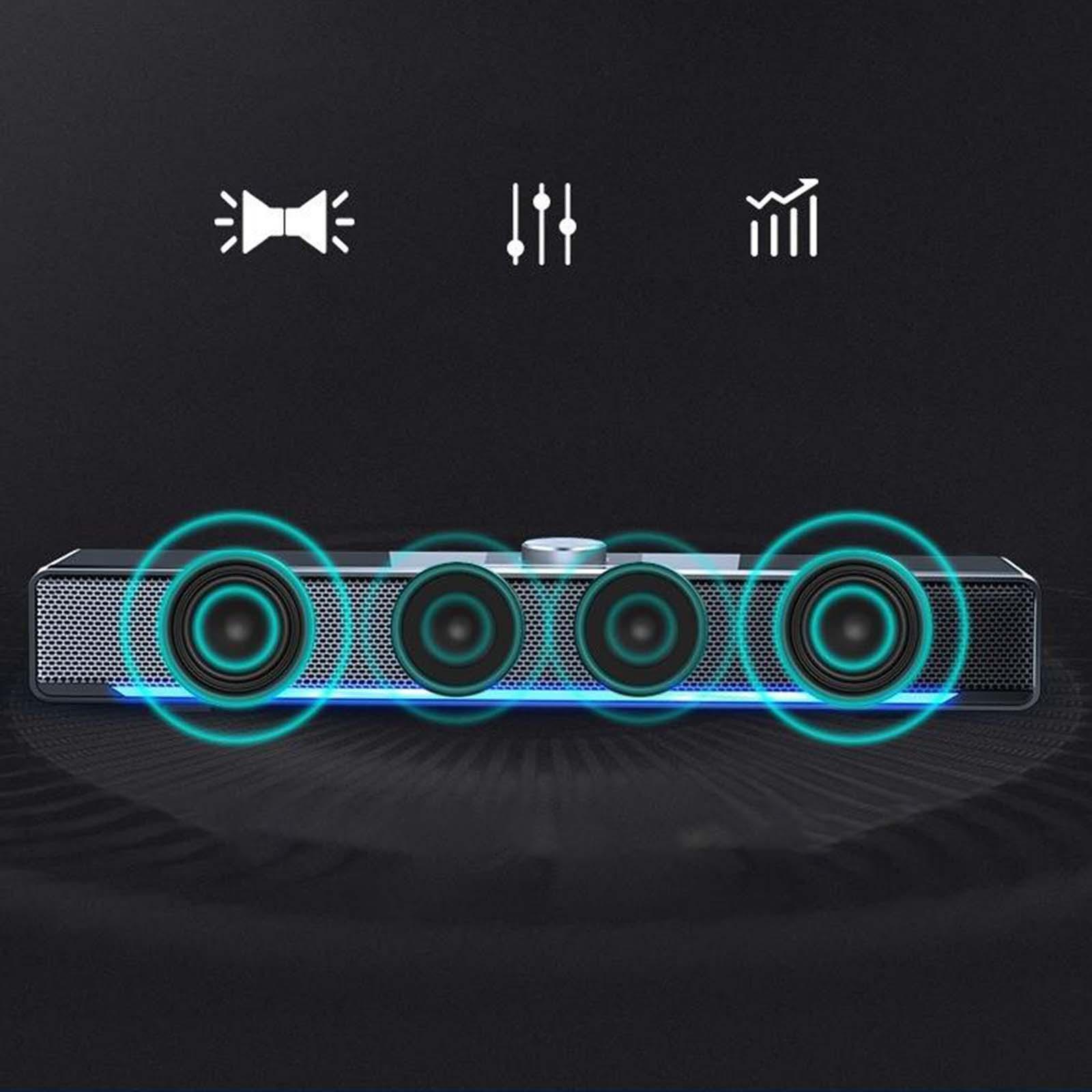 Computer Speaker 4D Stereo sound Bar Speakers for Computer Home Theater Desktop Monitor