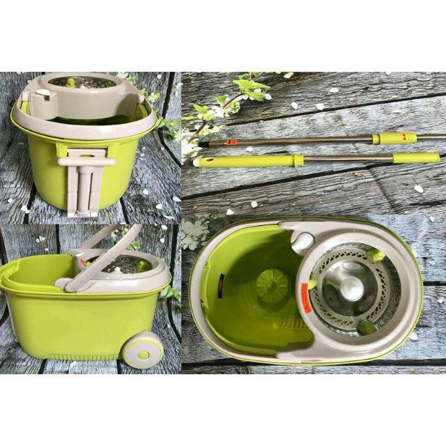 Bộ Lau Nhà Xoay Tay 360 độ MOP L003 Lồng Vắt Bằng Inox
