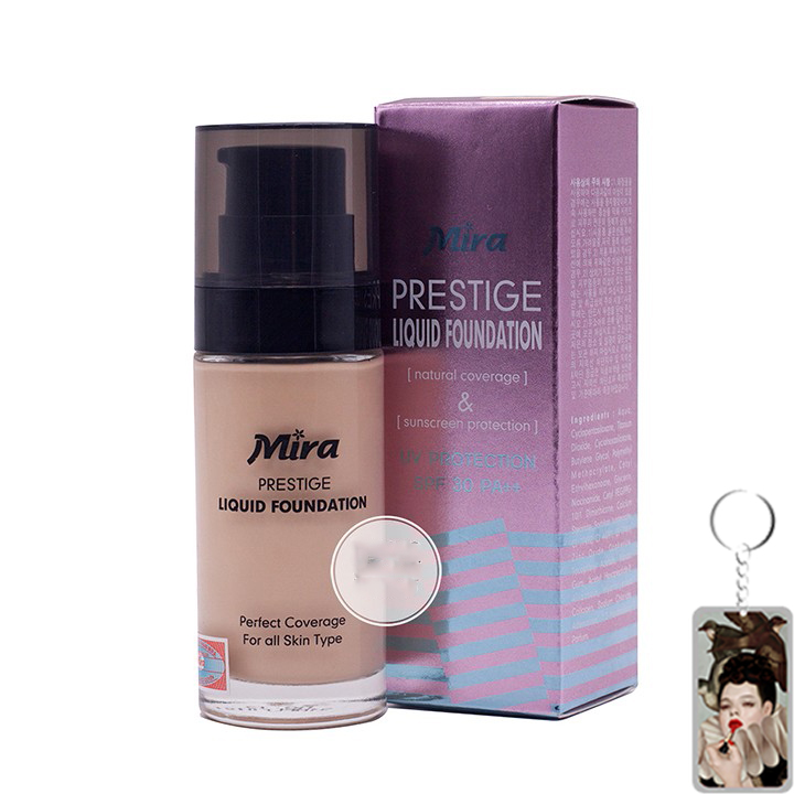 Kem nền chống nắng Mira Liquid Foundation tặng kèm móc khoá