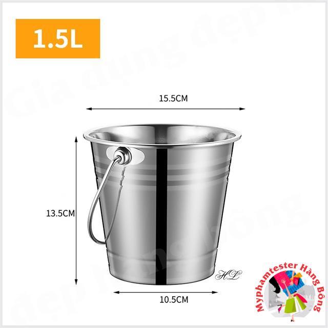 Xô đá Inox 1.5L - 2L - 2.5L Inox304 Decor | XÔ ĐÁ INOX CÓ QUAI