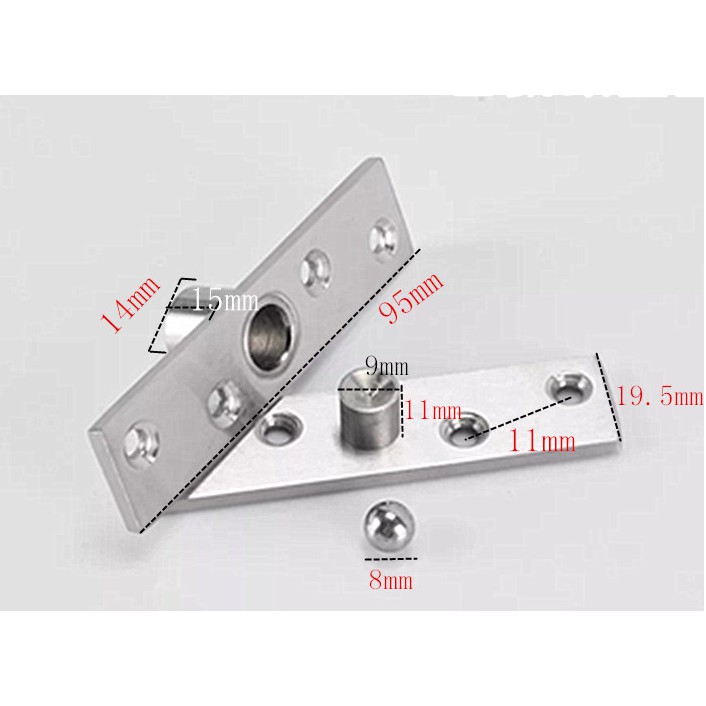 Bản Lề Inox Xoay 360º - Di chuyển linh hoạt, dễ dàng che giấu bản lề khi di chuyển lên xuống - 95*20mm