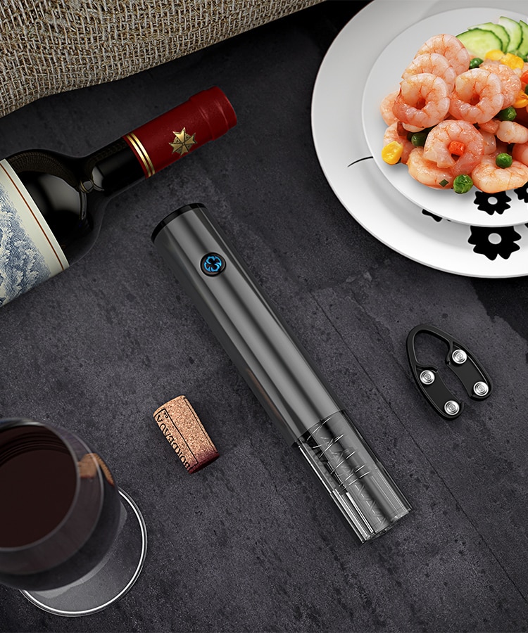 Dụng cụ mở rượu vang 4in1 pin sạc, cảm ứng v3