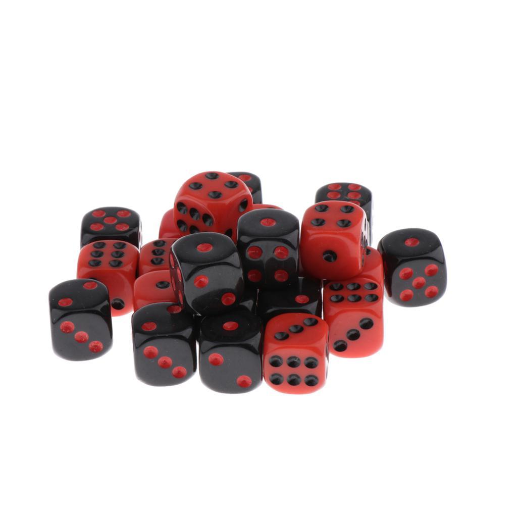 24 Chiếc Đỏ & Đen Dual Màu 6 Mặt D6 Xúc Xắc Dành Cho D & D Vai Trò Chơi Trò Chơi