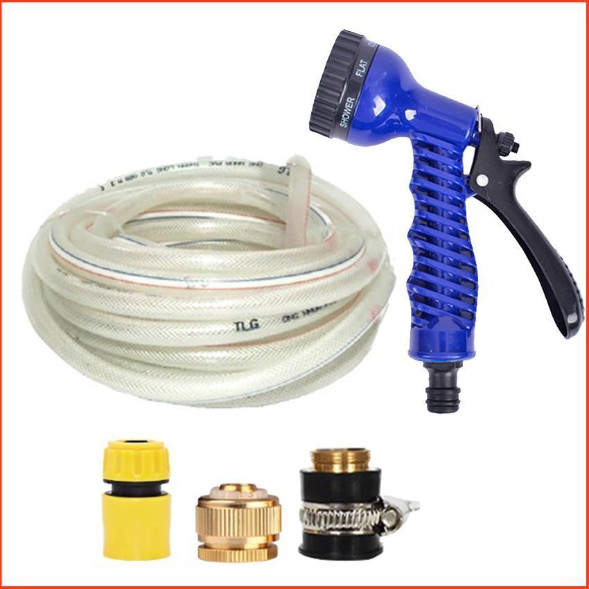 Bộ dây và vòi xịt tăng áp lực nước,rửa xe, tưới cây 7-10m  206843
