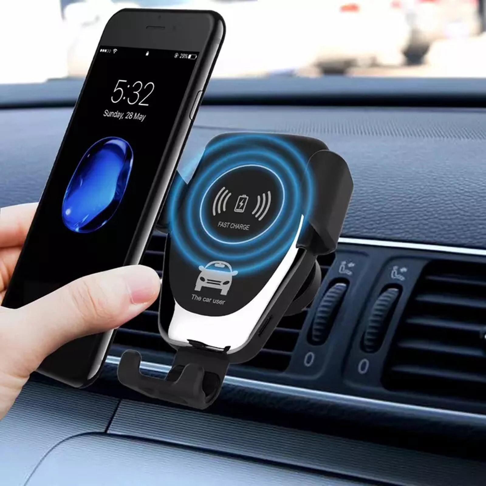 Air Vent Phone Holder 10W Fast Car Wireless Charger Black