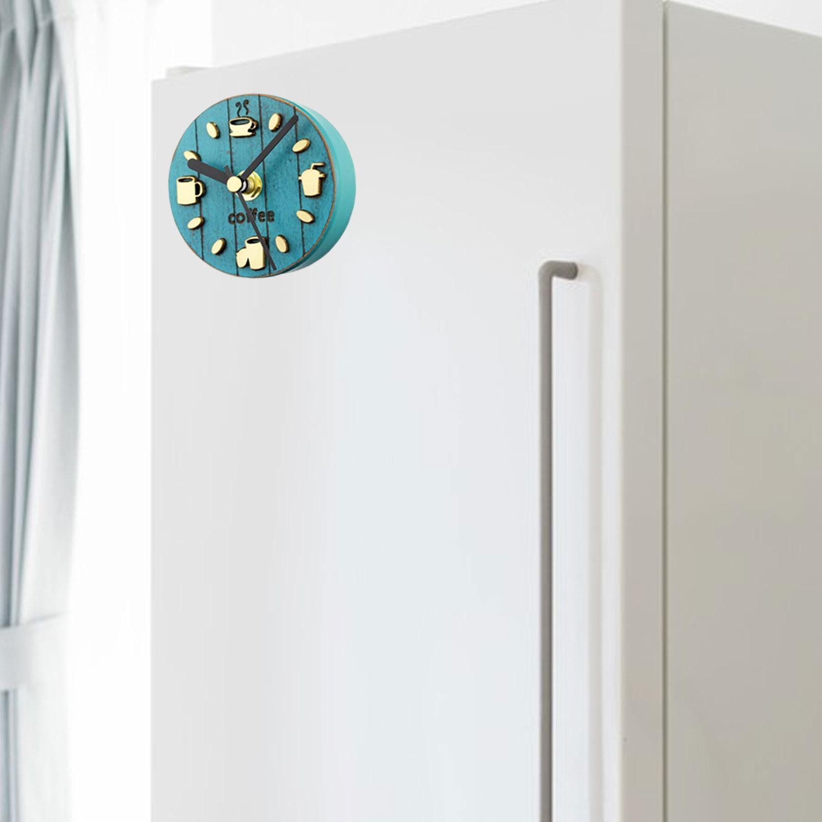 Fridge Sticker Clock Sticker Coffee Pattern Decorative for Kitchen