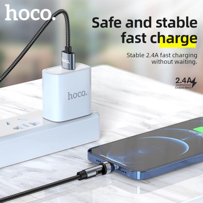 Dây cáp sạc HOCO U94 loại C/micro USB/ 3 trong 1 xoay 360 độ thích hợp cho Samsung Oppo Huawei