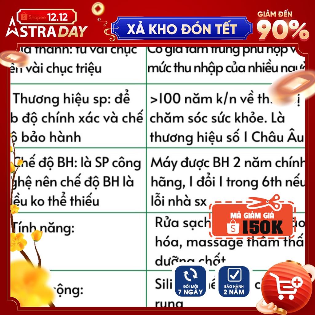 Máy rửa mặt massage nâng cơ chính hãng Beurer FC49 công nghệ sóng rung siêu âm, 15 tốc độ, chống nước,