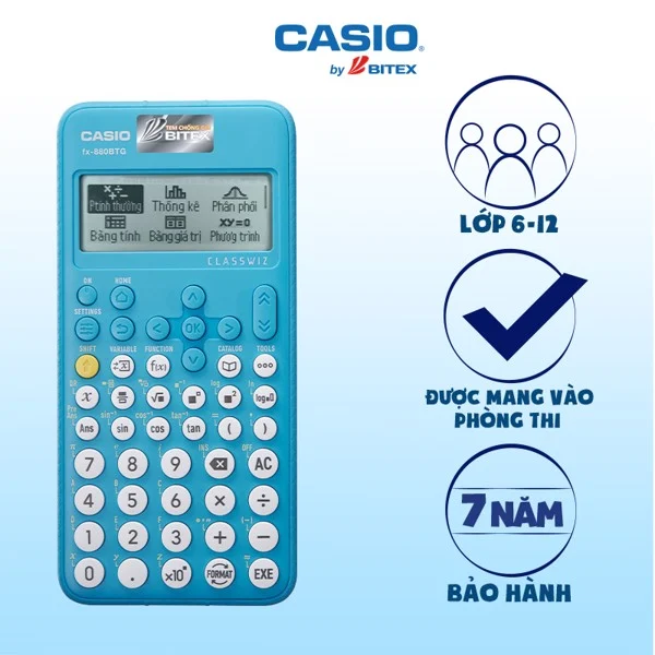 Máy Tính Casio FX 880 BTG - Màu Xanh