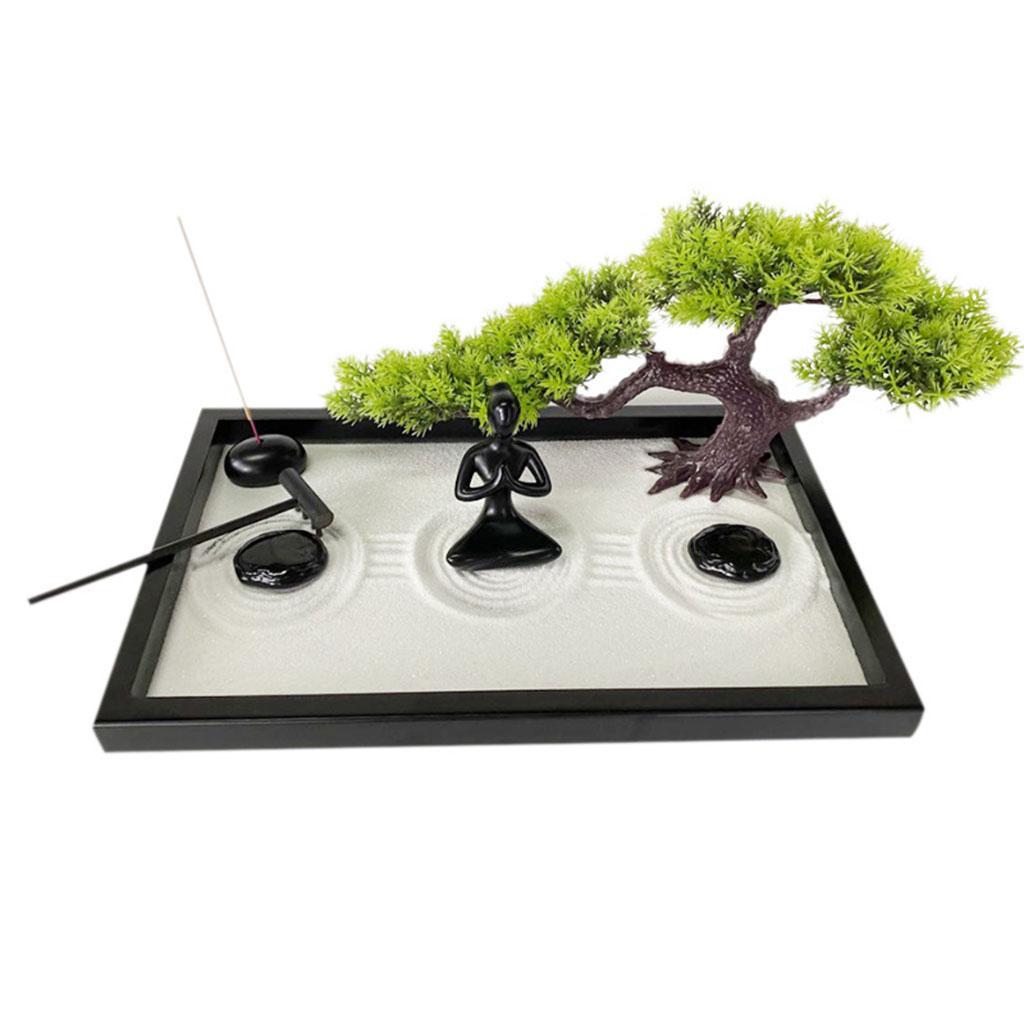 Women Statue Sand Tray Meditation Decor Set Resin Tabletop