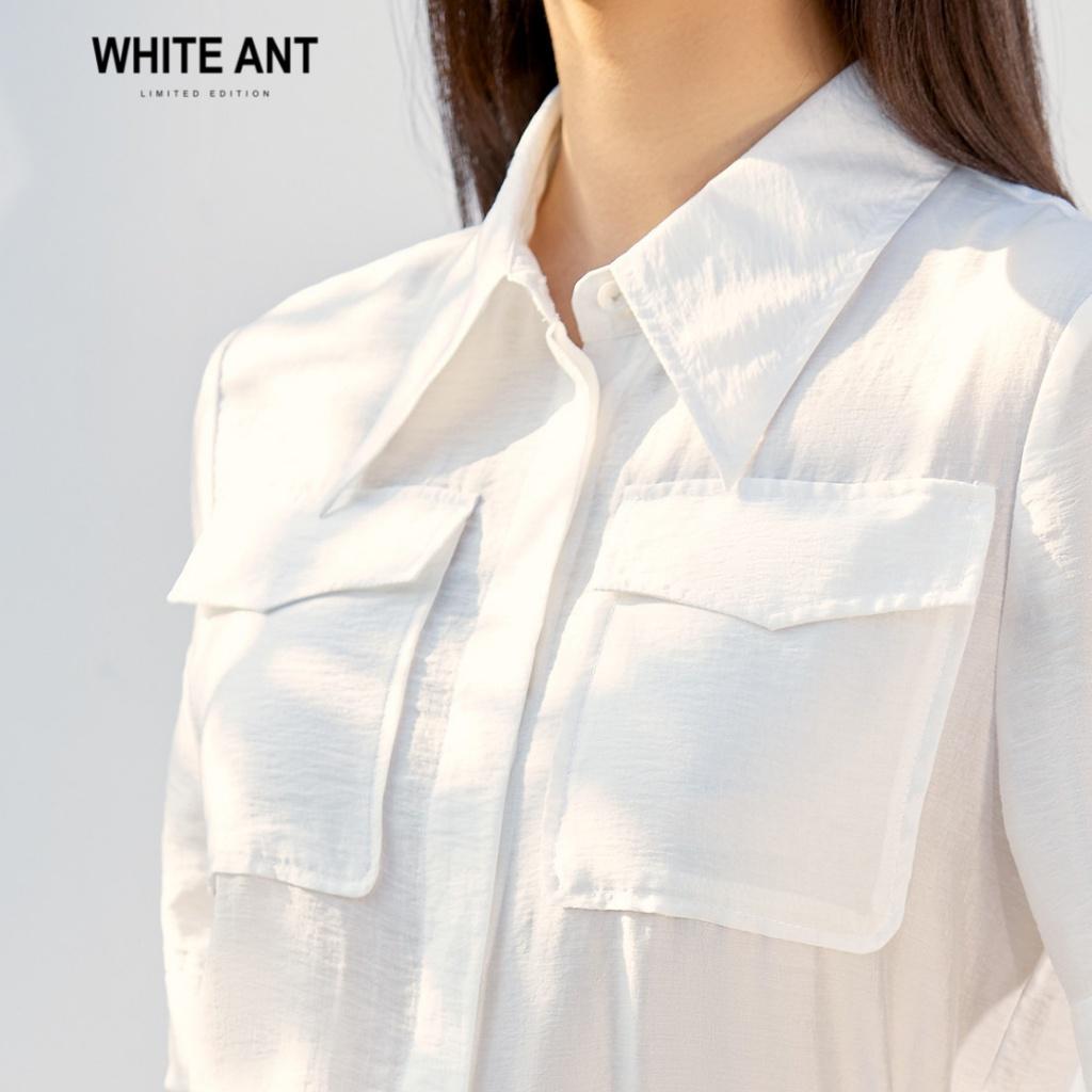 Áo Sơ Mi Nữ Ngắn Tay WHITE ANT MIRA CASE BAG SHIRT Thiết Kế Túi Ốp Thanh Lịch, Trẻ Trung 170300154