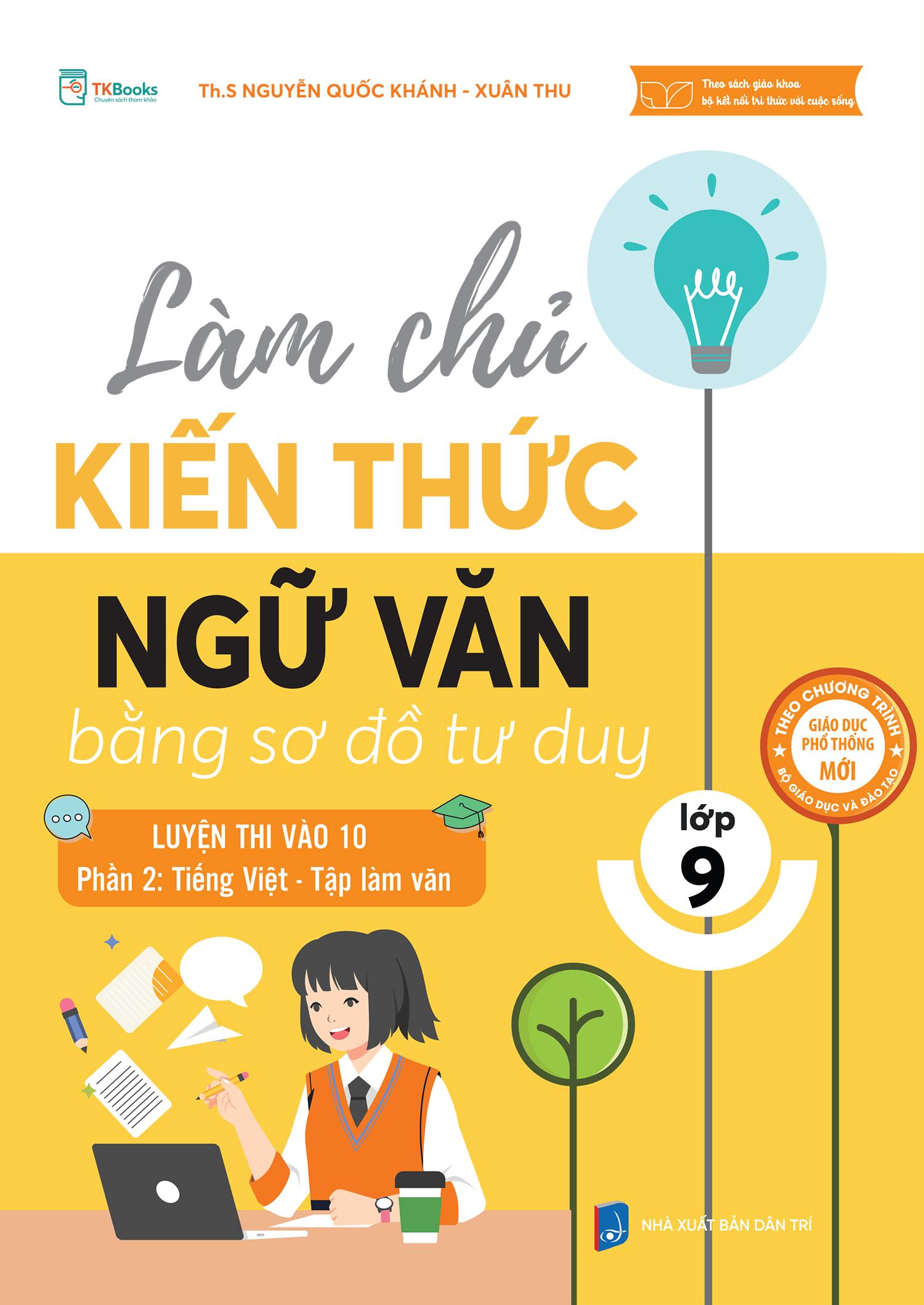 Sách - Làm Chủ Kiến Thức Ngữ Văn Bằng Sơ Đồ Tư Duy Lớp 9 - Luyện Thi Vào 10 - Phần 2 - Tiếng Việt-Tập Làm Văn
