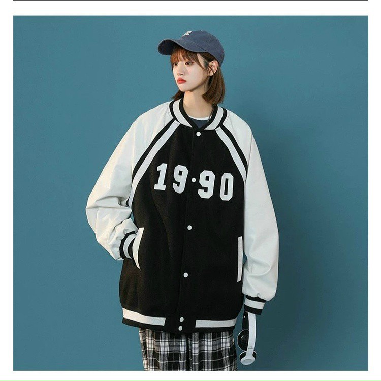Áo Khoác Dù 1990 Bomber 2 lớp Nút Bấm Kiểu Rộng Unisex Hàn Quốc - Áo Gió Nam Nữ Mặc Chống Nắng - Lạnh