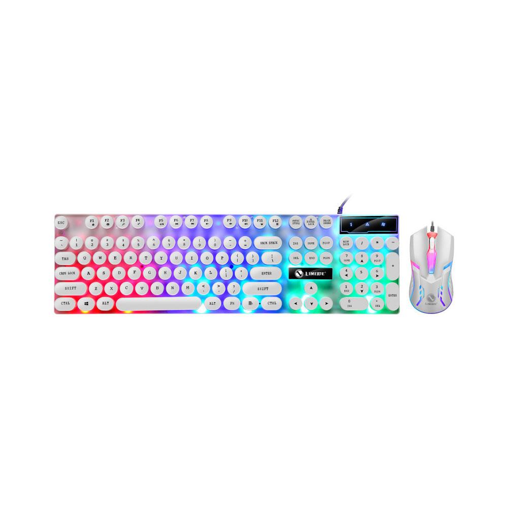 GTX300 Wired Keyboard Mouse Combo Backlit Keyboard with Folding Feet Suspended Keycaps Ergonomic Mouse