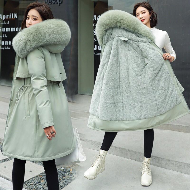 Áo khoác dáng dài cho nữ - Áo khoác parka lót lông nữ siêu dày hàng Quảng Châu cao cấp xuất xư , mốt mới 2020