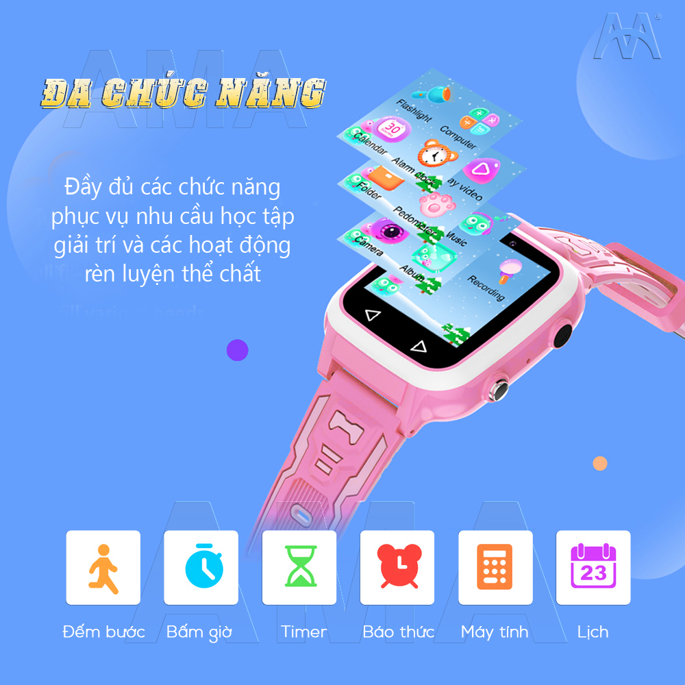 Đồng hồ Thông minh 25 GAME Y8S gắn thẻ nhớ 32G Nghe nhạc Lắp Sim gọi Điện thoại không cần App Quản lý Hàng nhập khẩu