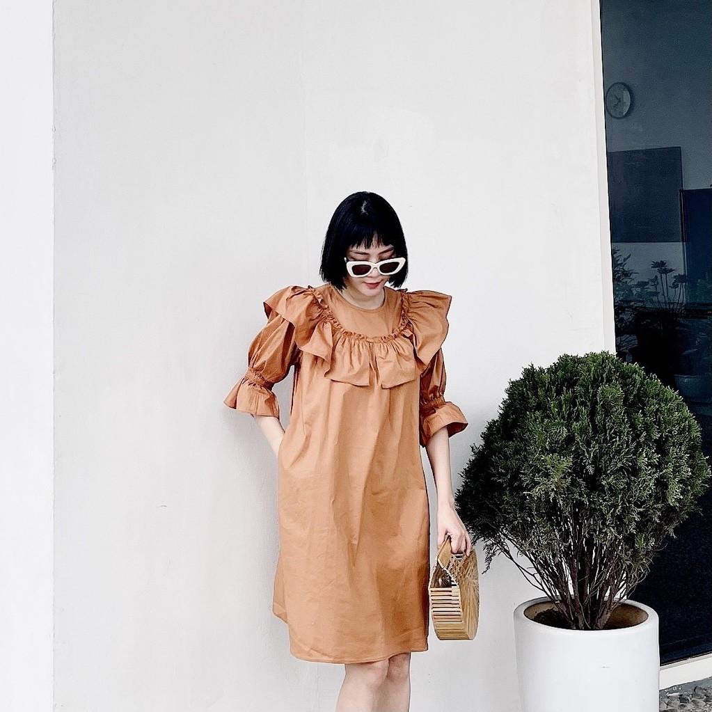 LIIN - Đầm midi chữ A bèo cách điệu