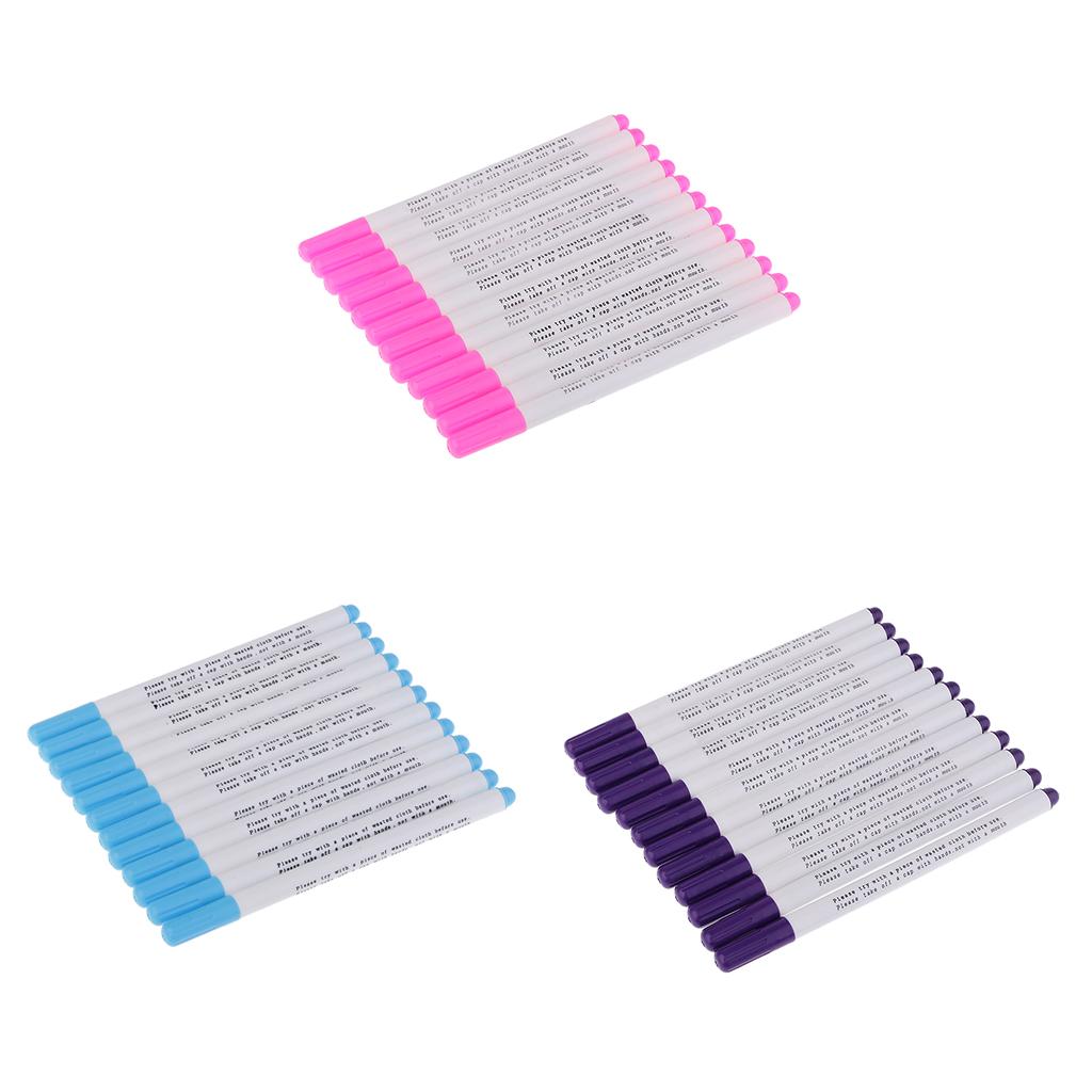 12x Air Water Erasable Pen Marker for Fabric Marking Sewing Supplies Blue