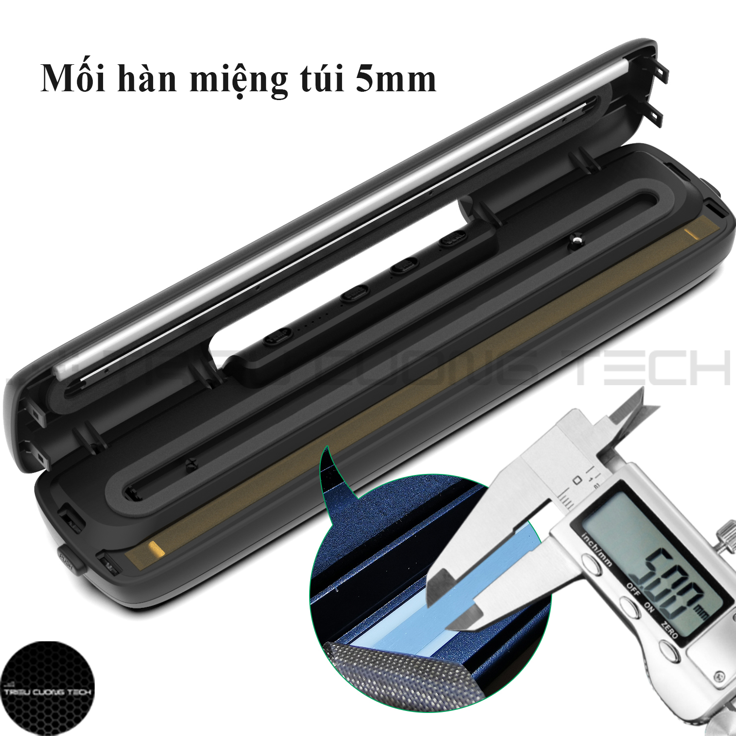 Máy Hút Chân Không Thực Phẩm Vacumm Sealer Đa Năng Hàn Miệng Túi Cao Cấp – 3 Chế Độ Ướt, Khô, Thủ Công Hút & Hàn Miệng Túi TCT- AP12X Kèm Túi Sử Dụng. Hàng Chính Hãng