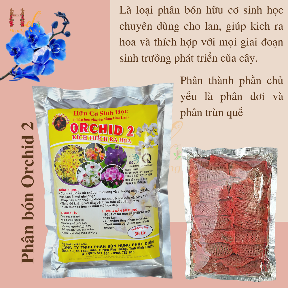 Phân Bón Hoa Lan 2 Phân Bón Túi Lưới Kích Thích Ra Hoa - Chuyên Hoa Lan Gói 500g