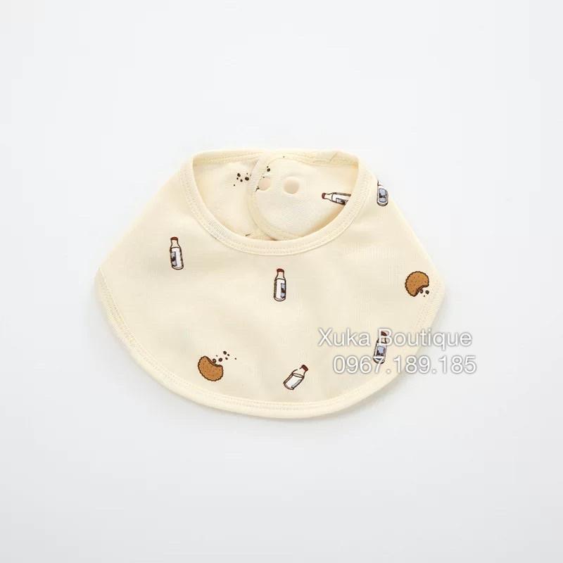 Yếm Tròn Cotton 2 Lớp Cao Cấp Style Hàn Quốc Cho Bé, Yếm Sơ Sinh, Yếm Tròn Bé Trai Bé Gái, Khăn Quàng Cổ Cho Bé