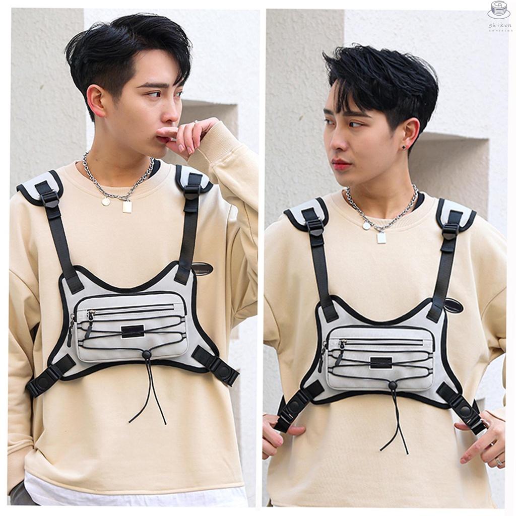 Reflective Running Vest Breathable Outdoor Sports Night Safety Running Vest Jacket Chest Pack