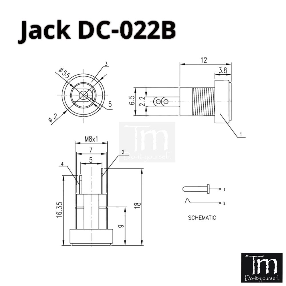 2 Chiếc Jack Nguồn DC-022B 5.5*2.1mm