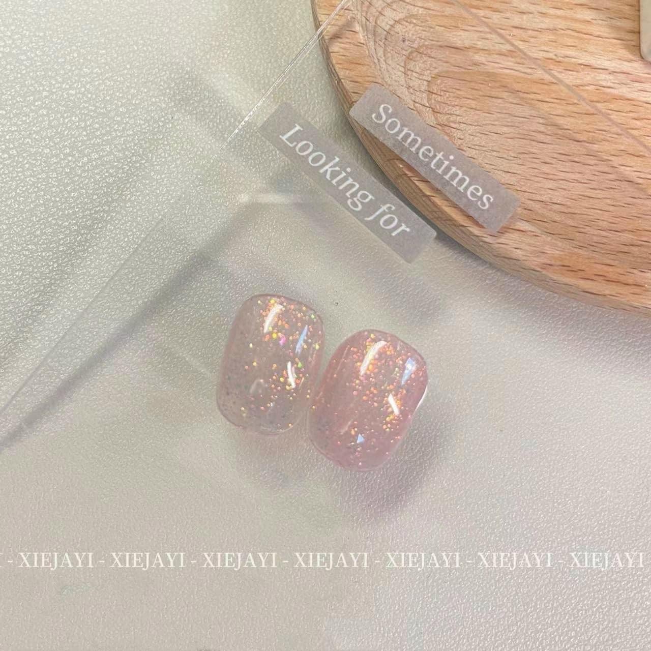 Sơn Gel Nhũ Gạo Trắng Jiao Yan She 15ml Trắng Bông Tuyết Sơn Nhũ Hồng Làm Nail, Đặc Siêu Bóng Bền nước Màu thạch, Cực Xinh Không Ố