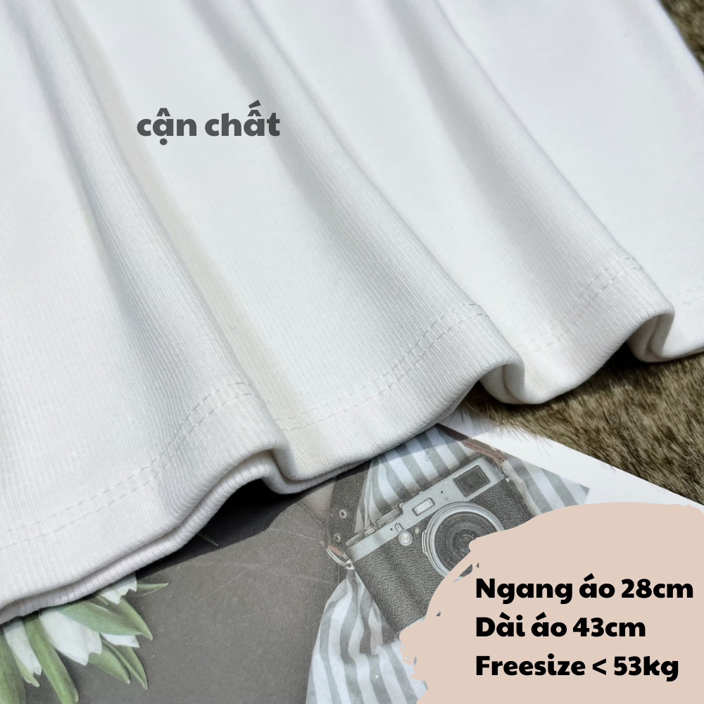 Áo yếm 2 dây chất thun gân co giãn dày dặn freesize