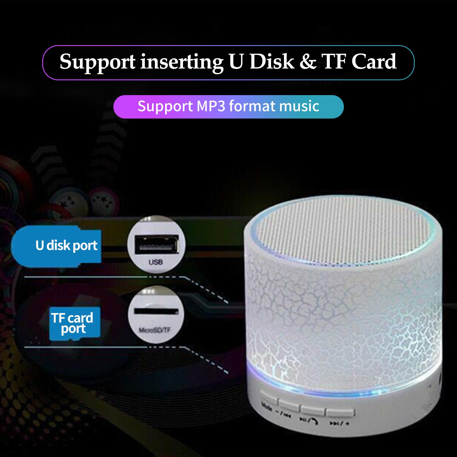 Mini Speaker 7-Color Lights Small Wireless BT Speaker Portable Rechargeable Speaker for Travel Outdoors Home Office