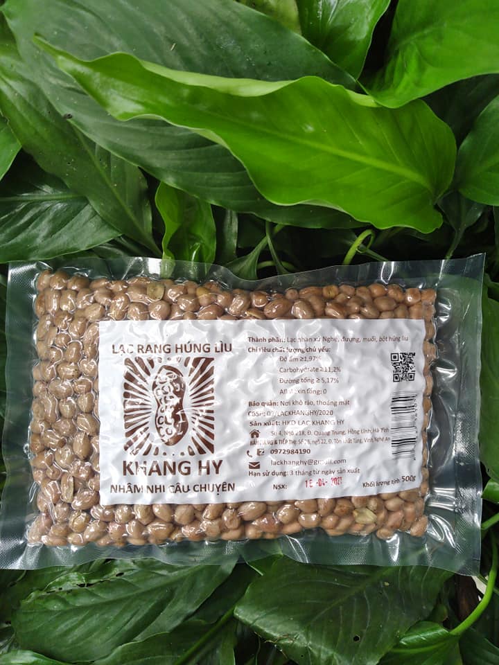Combo 1 gói Lạc rang húng lìu 500g + 1 gói Lạc rang nguyên vỏ 500g