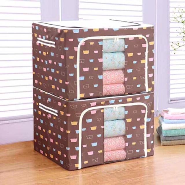 Thùng vải đựng đồ khung sắt giao màu ngẫu nhiên