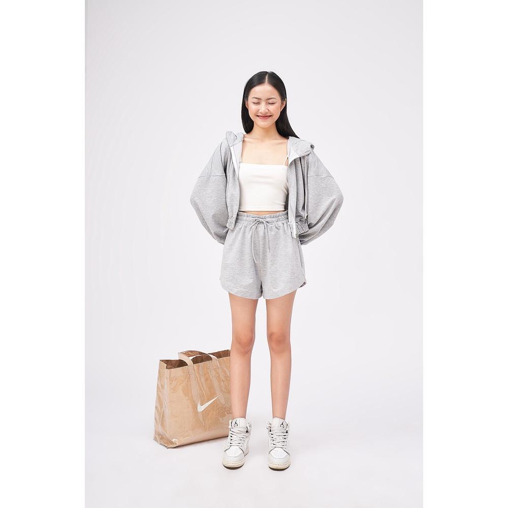 DOTTIE - Quần thun ngắn cơ bản nữ xám Q0235