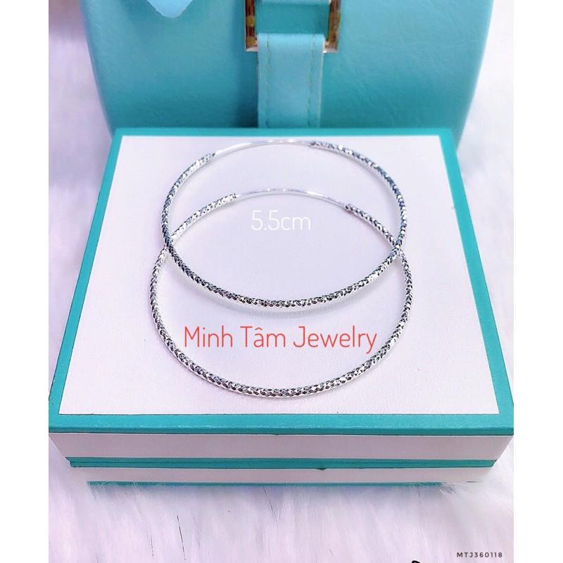 Khuyên tai vòng tàu bạc Minh Tâm Jewelry, Bông tai vòng tàu size đại bạc ta