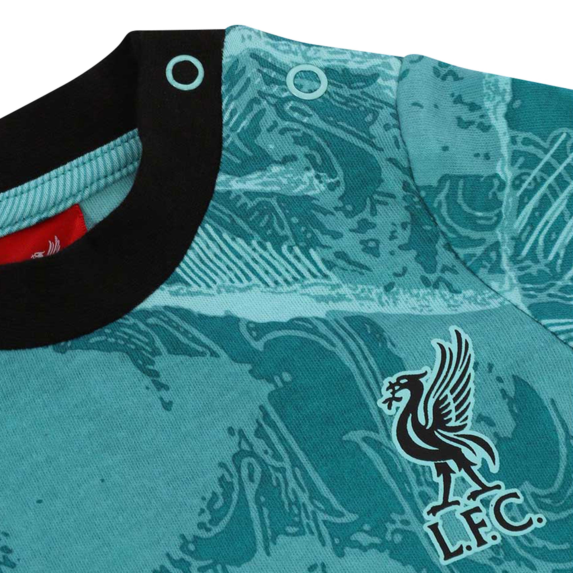 Set quần áo trẻ em Lfc 20/21 Away Kit - Teal - Liverpool Fc - A15385