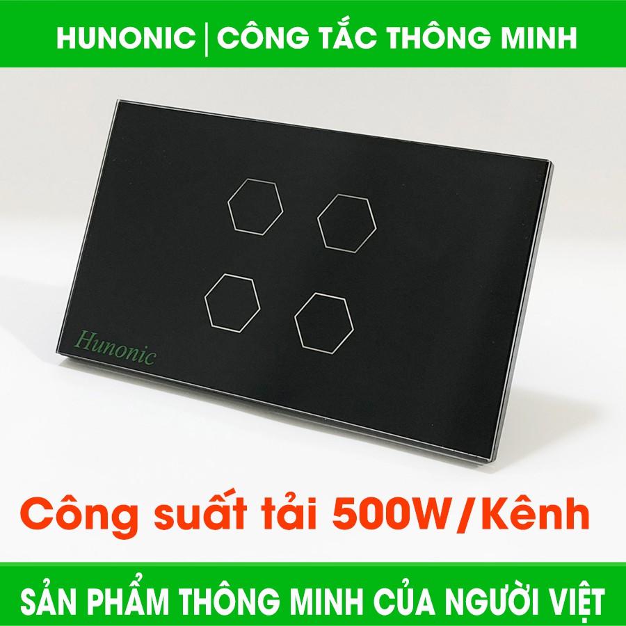 CÔNG TẮC CẢM ỨNG WIFI HUNONIC 3 NÚT TRẮNG│Điều khiển từ xa qua điện thoại│Công tắc điện thông minh cao cấp hàng Việt Nam