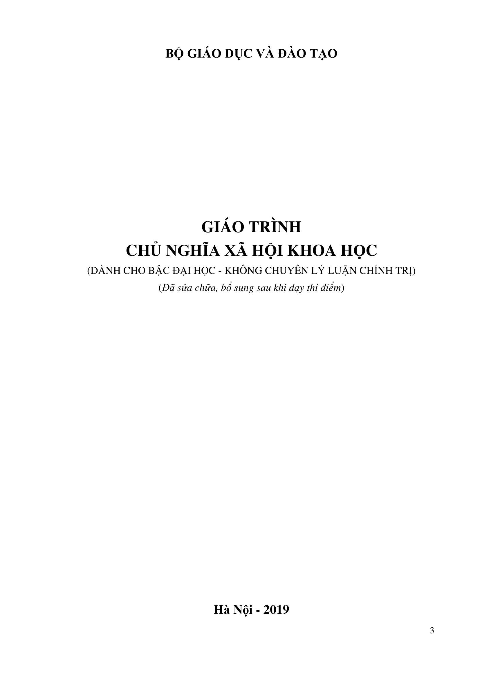 Giáo Trình Chủ Nghĩa Xã Hội Khoa Học (Dành Cho Bậc Đại Học Hệ Không Chuyên Lý Luận Chính Trị)