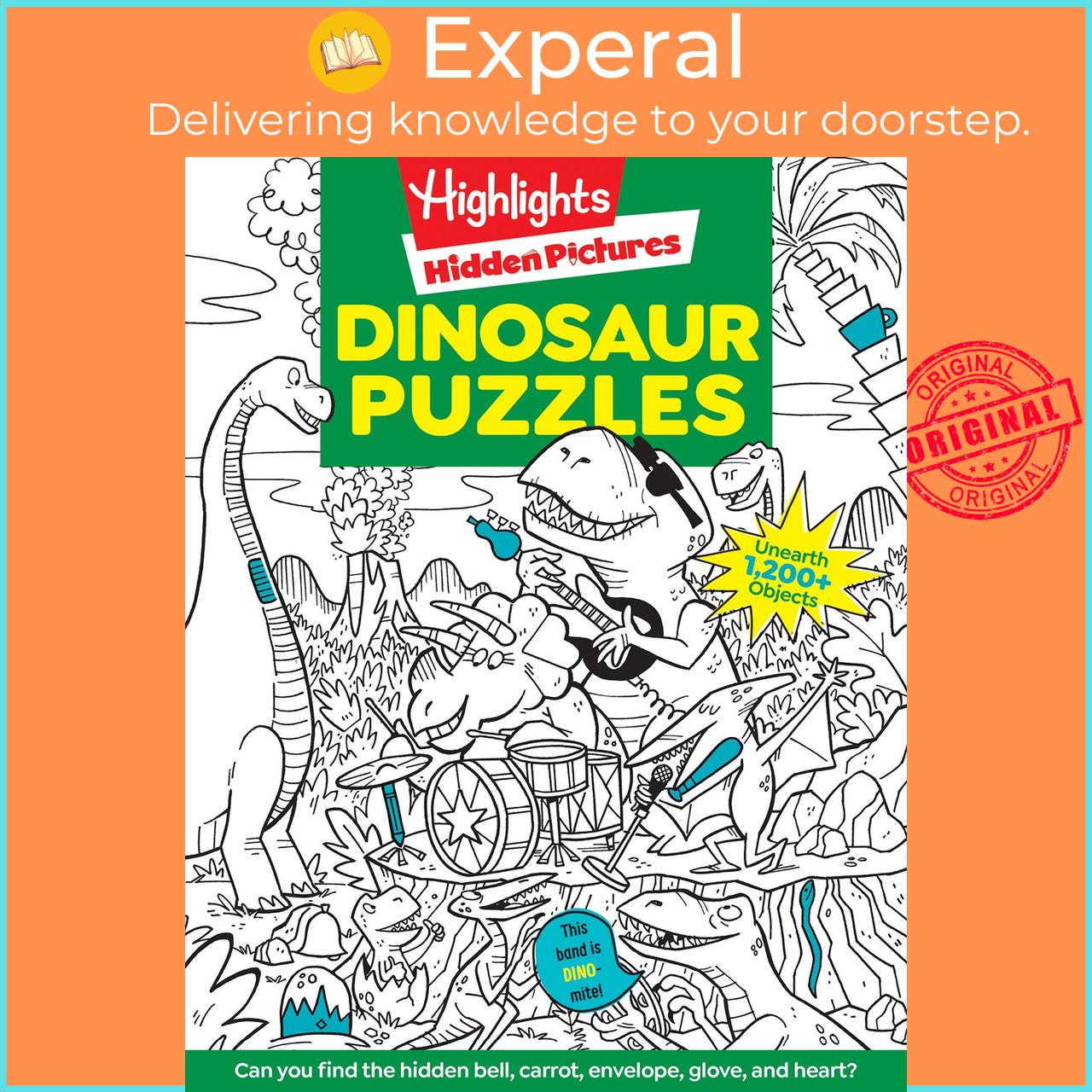 Sách - Dinosaur Puzzles by Highlights (US edition, paperback)