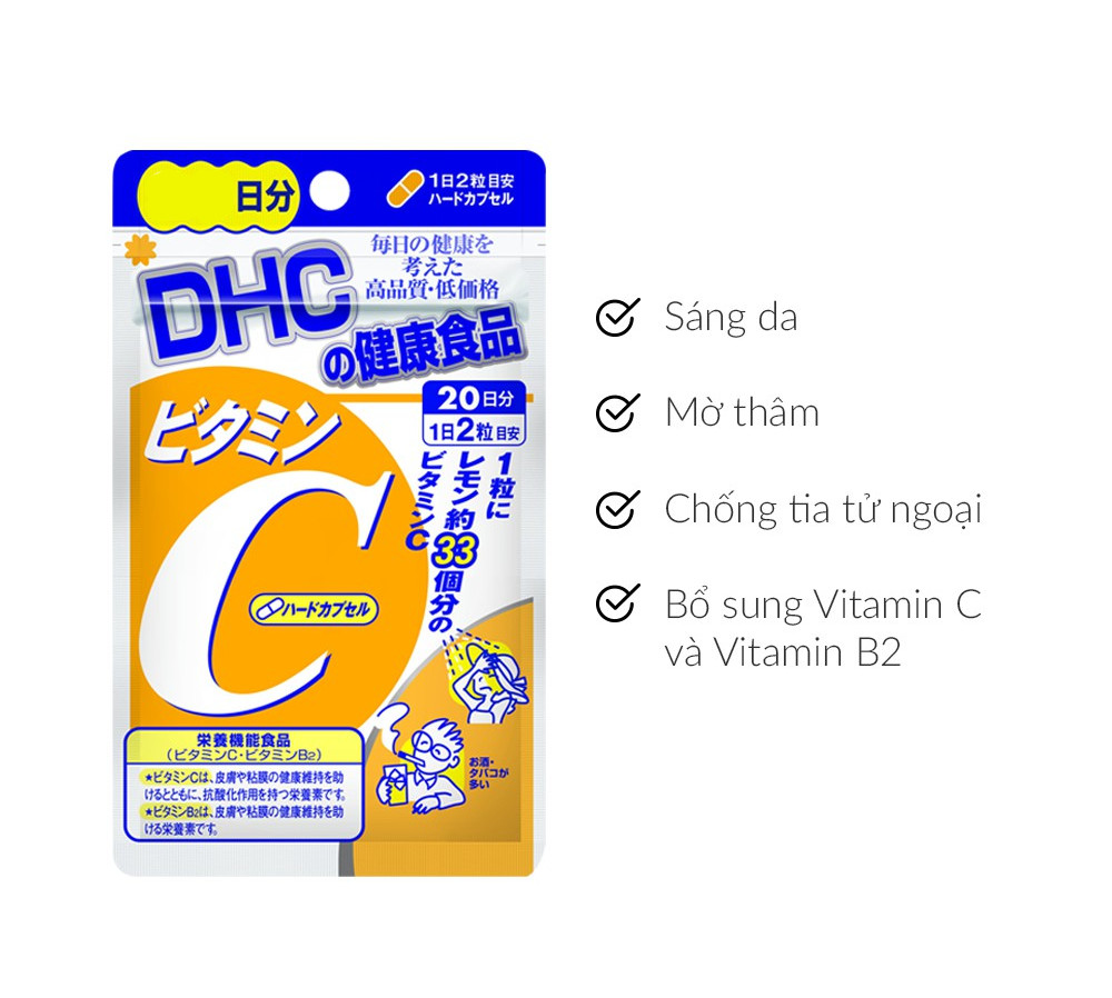 Vitamin C DHC Hỗ trợ sáng da, tăng sản xuất collagen, tăng sức đề kháng, nhanh lành vết thương - QuaTangMe Extaste