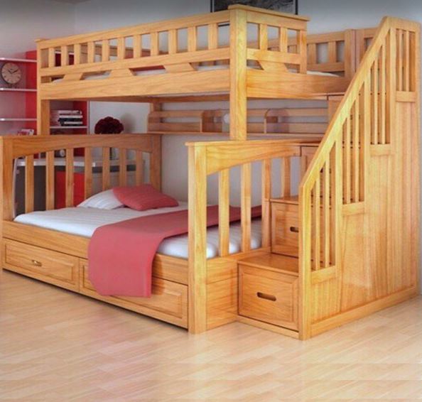 Giường tầng người lớn trẻ em 435T Juno Sofa nhiều kích thước chọn lựa gỗ thông loại dày chắc chắn cao cấp