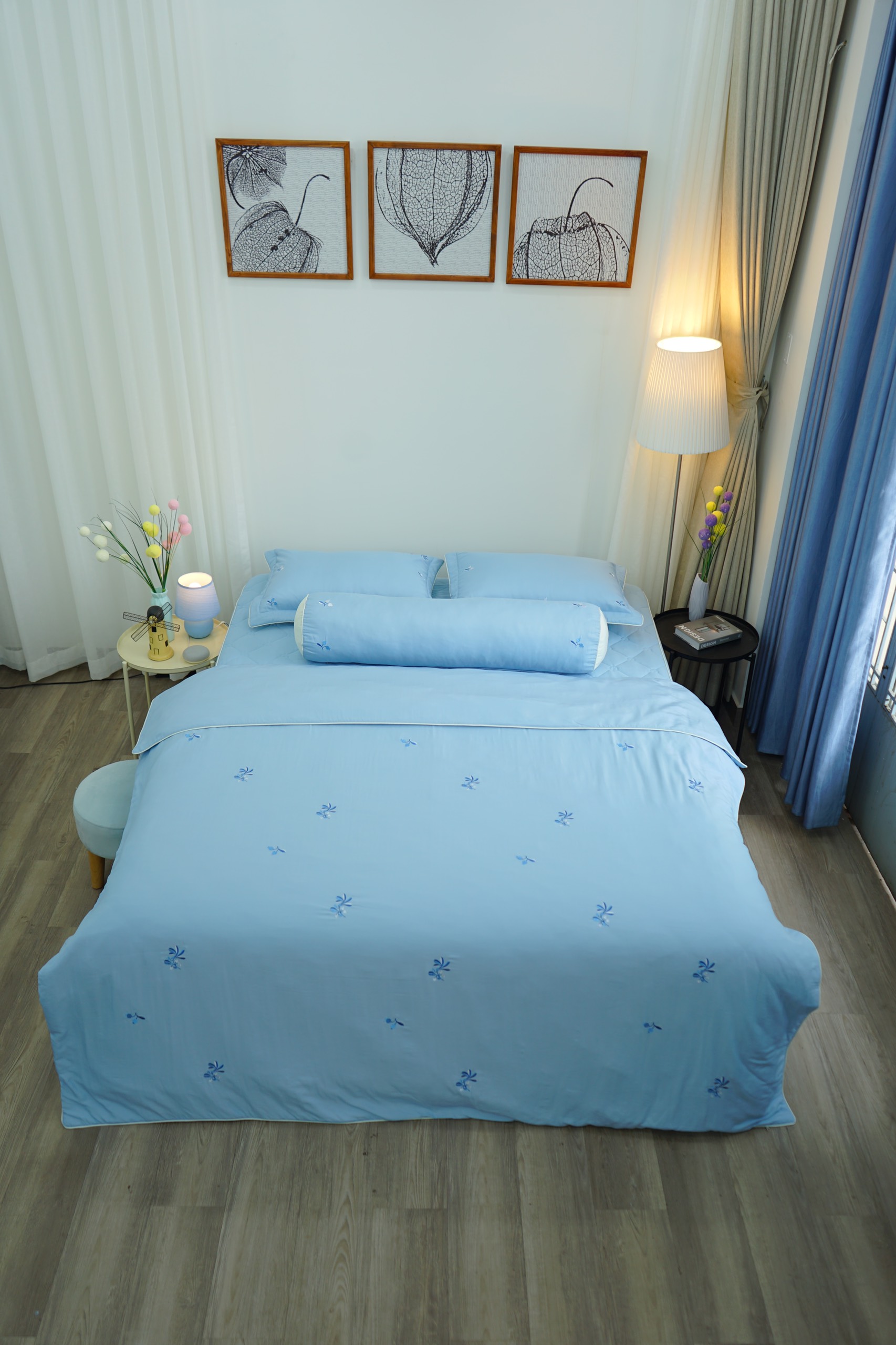 Chăn bốn mùa Hàn Quốc K-Bedding by Everon MicroTencel Xanh Nhạt KMTS107 200*220cm