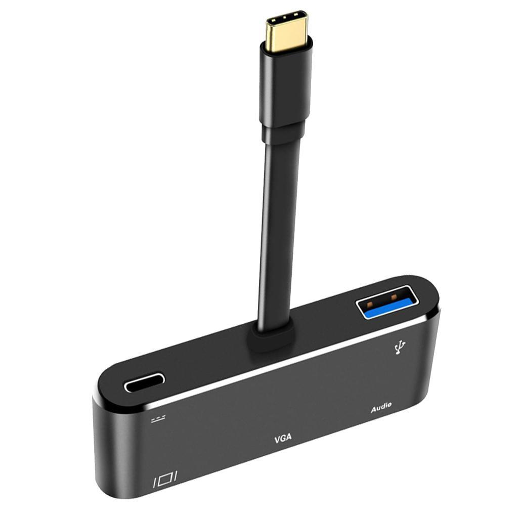 Type-C to  4K Apapter VGA Cable Audio USB3.0 PD Converter HUB Cable