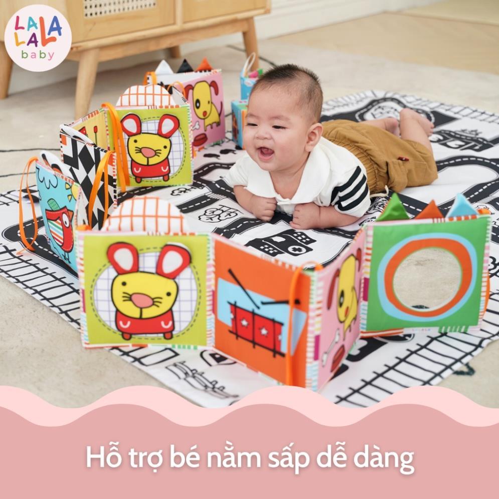 Sách vải kiêm quây cũi, kèm gương không bể Lalala baby 3in1 - sản phẩm thiết yếu đầu đời cho bé