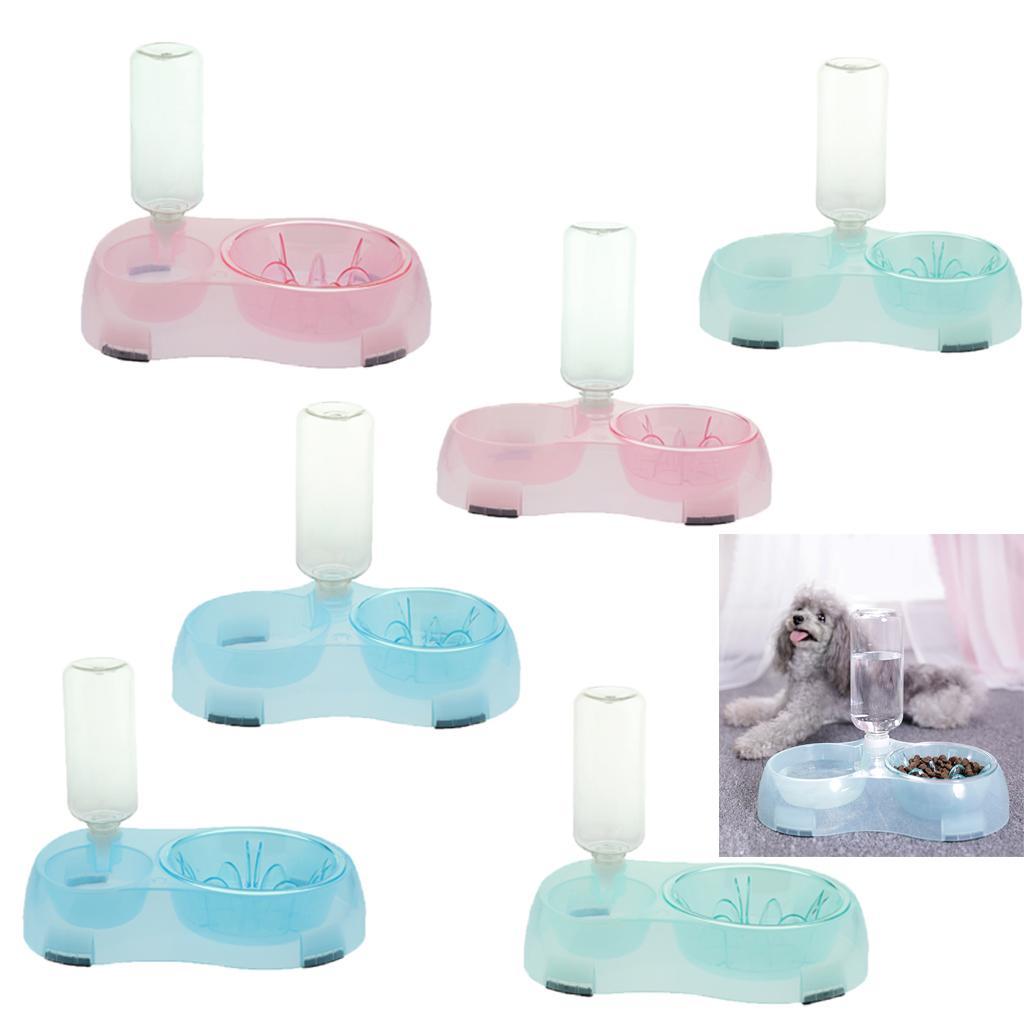 Pet Food Water Feeder Pet Automatic Waterer Dog Cat Water Food Bowl Blue S