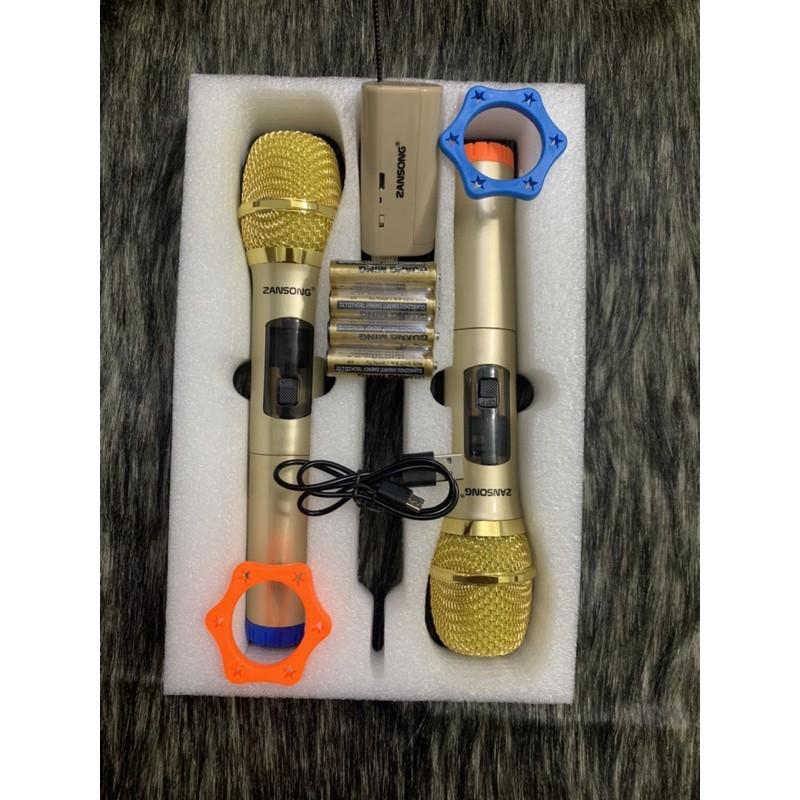 Combo hai mic không dây hát karaoke,hát livestream S28A hàng chính hãng Zansong