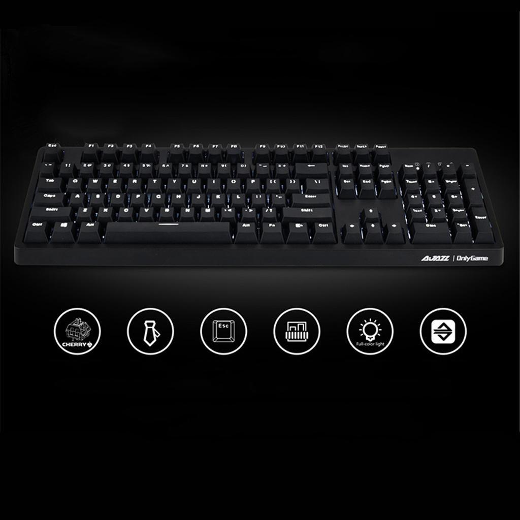 Cherry Black Switches 104 Keys USB Mechanical Gaming Keyboard for PC