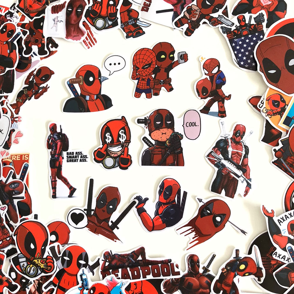 Bộ 20 Sticker Deadpool Màu Đỏ Đen (2020) Hình Dán Chủ Đề Phản Anh Hùng Siêu Bựa Hài Hước Vui Vẻ Chống Nước Decal Chất Lượng Cao Trang Trí Va Ly Du Lịch Xe Đạp Xe Máy Xe Điện Motor Laptop Nón Bảo Hiểm Máy Tính Học Sinh Tủ Quần Áo Nắp Lưng Điện Thoại