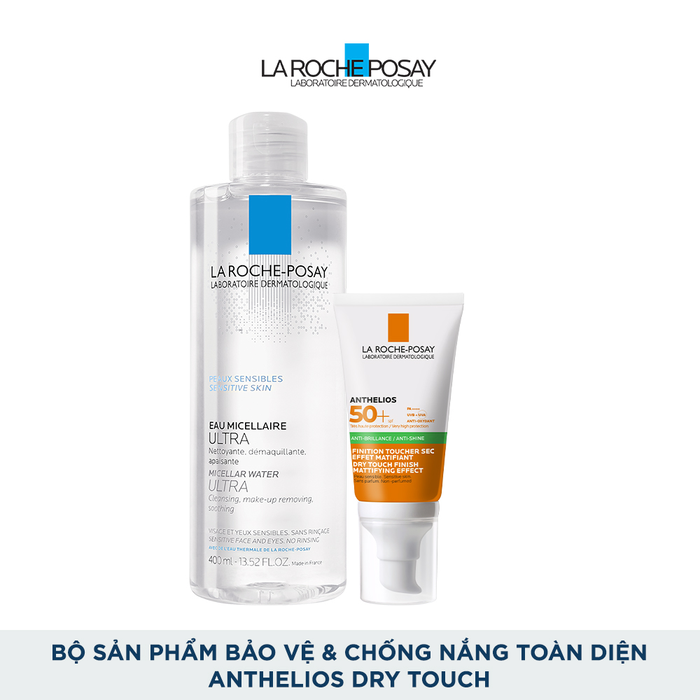 Bộ sản phẩm bảo vệ và chống nắng toàn diện La Roche-Posay Anthelios Dry Touch